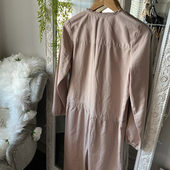 Blush Pink Cotton Pocketed Utility Jumpsuit S/P - Picture 5 of 9